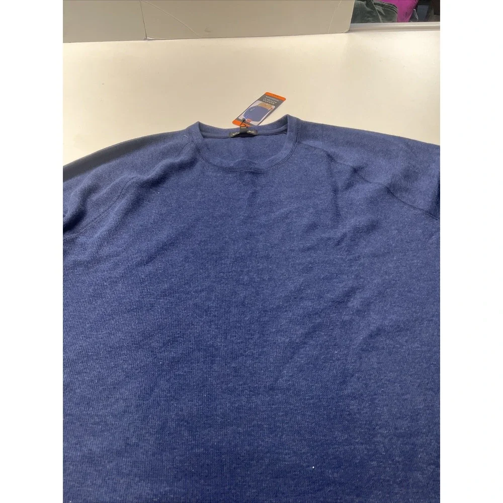 Banana Republic Mens Crew Pullover Navy Blue Raglan‎ Sweater XXL New